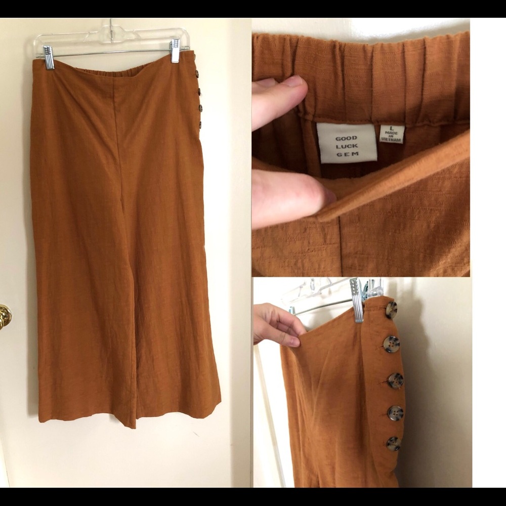 Burnt orange/ Rust colored wide leg pant
